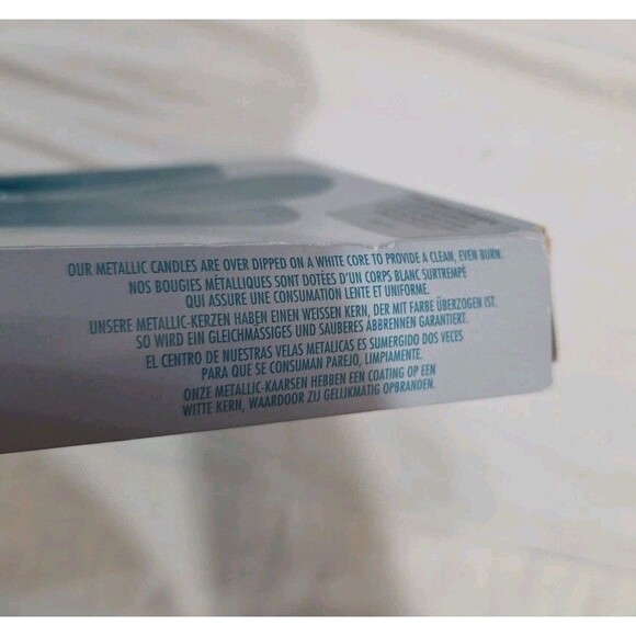 PartyLite 10" Metallic Blue Taper Candles Set of 6 Dinner Candl M1086 Unscented - Picture 7 of 7